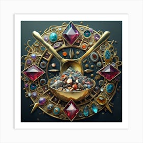 Logo made of gemstones extracted with a tablespoon. 2 Art Print