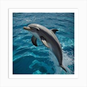 Dolphin Jumping Out Of The Water Art Print