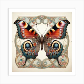 Art Deco Butterfly Panel I Art Print