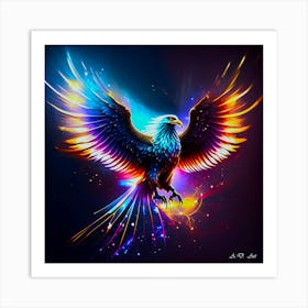 Abstract Phoenix Emerge in Bright Color Art Art Print