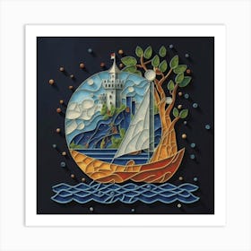 Sailboat In The Sky Art Print