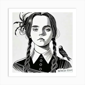 Wednesday Adams portrait 4 Art Print