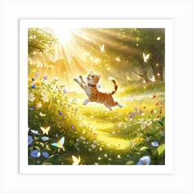 Cat In The Garden Art Print