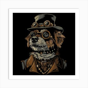 Steampunk Dog 16 Art Print