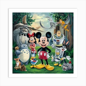 Mickey And Friends Art Print