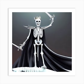 Skeleton With Swords Art Print