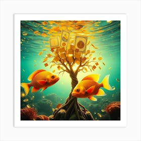 Goldfish Tree 3 Art Print