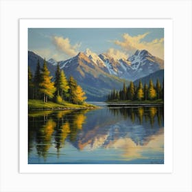 Reflections On A Lake Art Print