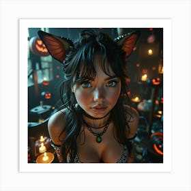 Halloween Cat Art Print