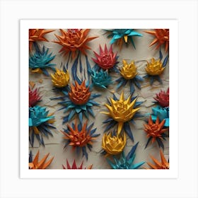 Origami Flowers Art Print