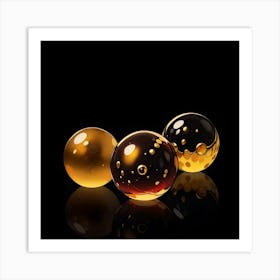 Gold Spheres Art Print