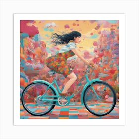 Girl On A Bike Art Print