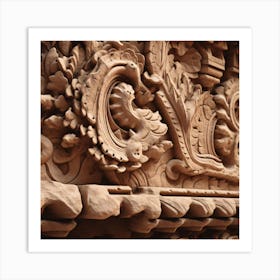 Carvings On A Temple Art Print