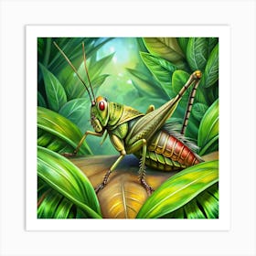 Grasshopper In The Jungle Art Print