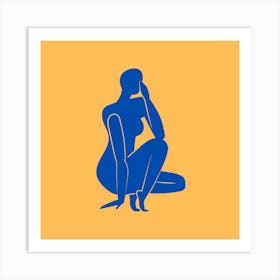 Woman Sitting On The Floor Art Print