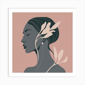 Woman With Leaves In Her Hair Art Print