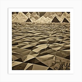 Fields Fragmented Cubism Style Art Print