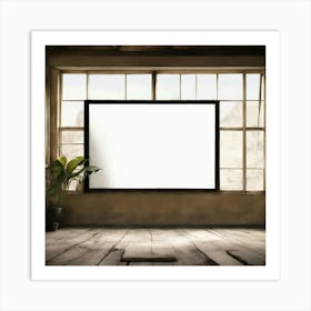 Empty Room With Blank Screen Art Print