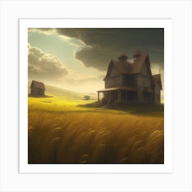 House In The Field 4 Art Print