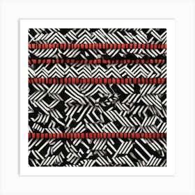 Black And Red Stripes 1 Art Print