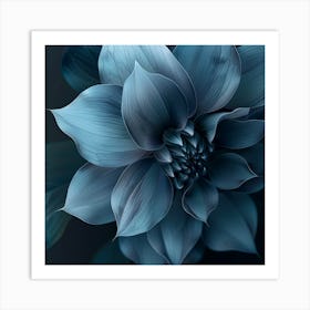 Dark Blue Flower Art Print