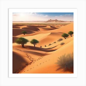 Sahara Countryside Peaceful Landscape Ultra Hd Realistic Vivid Colors Highly Detailed Uhd Drawi (15) Art Print