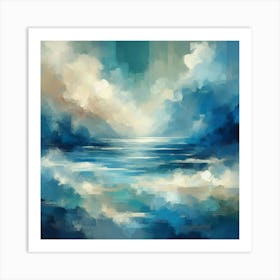 Shades Of Blue Evoking A Calm Ocean (3) Art Print