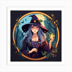 Dreamshaper V7 Beautiful Witch In A Mirror Anime Art Sticker D 3 Art Print
