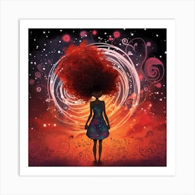 Afro Girl In Space 1 Art Print