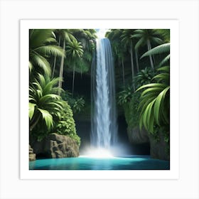 Waterfall In The Jungle Art Print