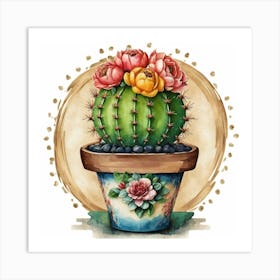 Cactus In A Pot 3 Art Print