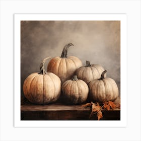 Halloween Jarrah Pumpkins in Fall Art Print