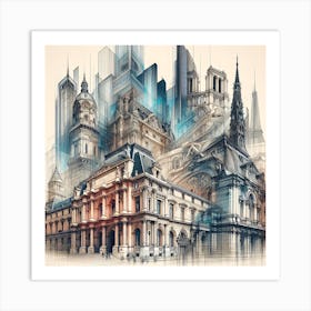 Paris Cityscape Art Print