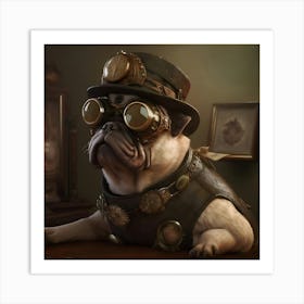 Steampunk Pug 1 Art Print