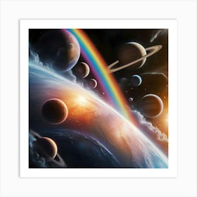 A Vibrant High Contrast Ultra High Resolution Illustration 0f A Rainbow 3 Art Print