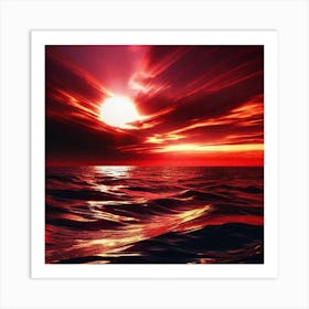 Sunset In The Ocean 19 Art Print