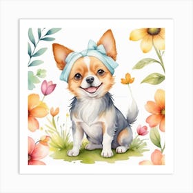 Chihuahua Watercolor Painting Art Print