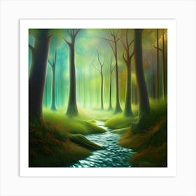 Moonlit Forest 1 Art Print