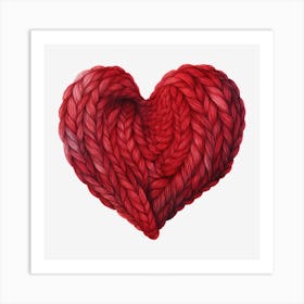 Heart Of Red Yarn 1 Art Print