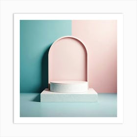 Pink And Blue Wall Art Print