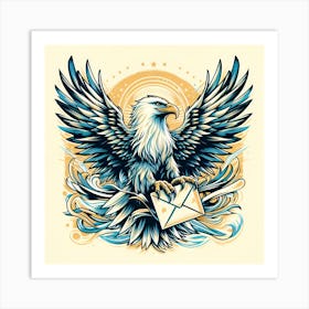 Eagle With Envelope 2 Art Print