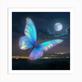 Butterfly At Night Art Print
