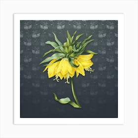 Vintage Kaiser's Crown Botanical on Slate Gray Pattern Art Print