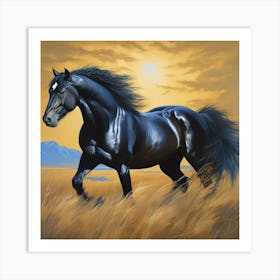 Black Horse Art Print