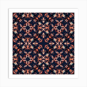 Lapland seamless pattern scandinavian folk 4 Art Print