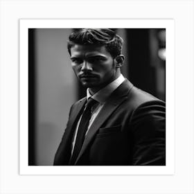 Portrait Of A Man In A Suit Art Print