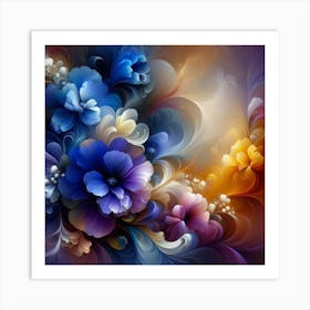 Abstract Flowers 1 Art Print