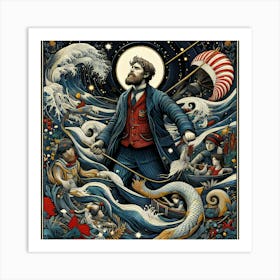 Man In The Sea Art Print