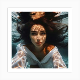 Underwater Portrait Of A Woman 1 Art Print