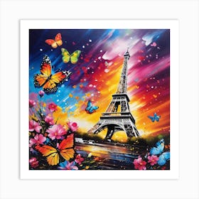 Butterfly Paris 3 Art Print